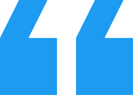 Large blue quotation marks design